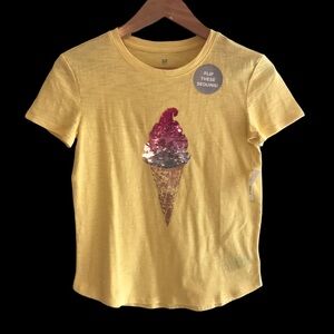 COPY - NWT! Gap kids flip these sequins ice cream cone tee shirt 🍦